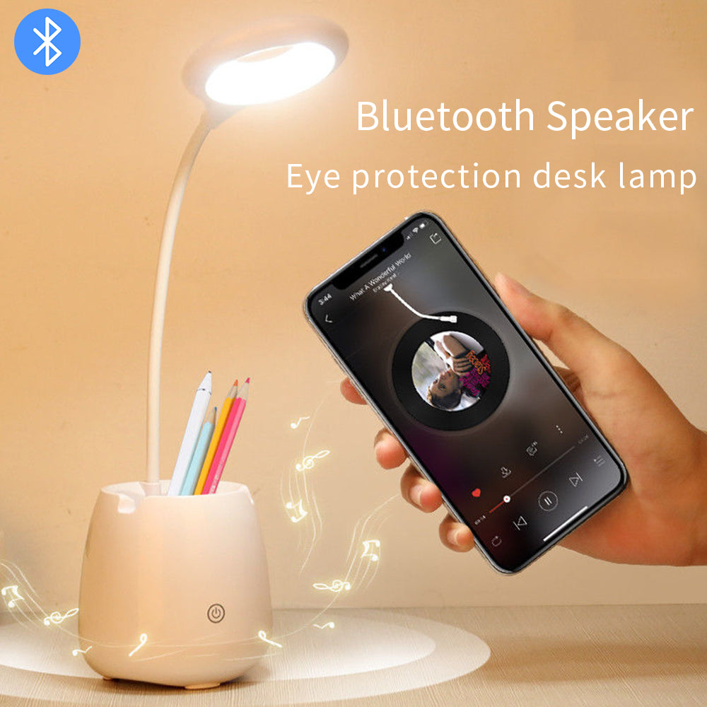 LED Desk Lamp Multifunctional Bluetooth Sound Desk Light Reading Eye Protection Table Lamp Bedroom Bedside Music Lgiht USB Lamps